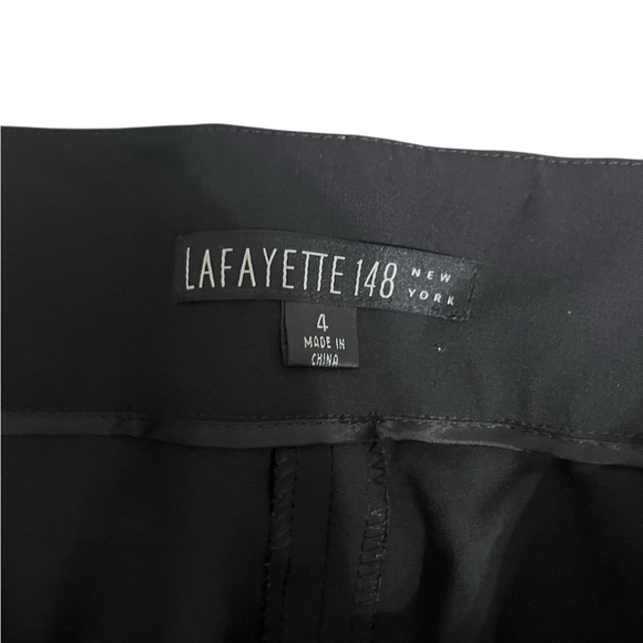 Lafayette 148 Virgin Wool Blend Elegant Black Women's Straight Leg Pants Sz 4 - Picture 5 of 9